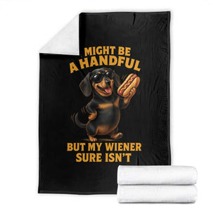 Funny Embarrassing Dachshund Throw Blanket Wiener Hot Dog Pun Crude Cringey Inappropriate Humor
