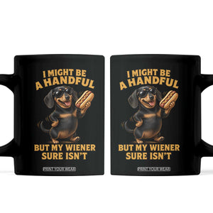 Funny Embarrassing Dachshund Coffee Mug Wiener Hot Dog Pun Crude Cringey Inappropriate Humor