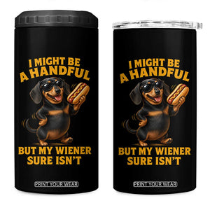 Funny Embarrassing Dachshund 4 in 1 Can Cooler Tumbler Wiener Hot Dog Pun Crude Cringey Inappropriate Humor