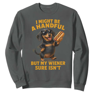 Funny Embarrassing Dachshund Sweatshirt Wiener Hot Dog Pun Crude Cringey Inappropriate Humor