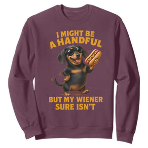 Funny Embarrassing Dachshund Sweatshirt Wiener Hot Dog Pun Crude Cringey Inappropriate Humor