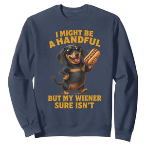 Funny Embarrassing Dachshund Sweatshirt Wiener Hot Dog Pun Crude Cringey Inappropriate Humor