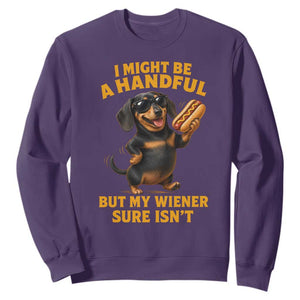 Funny Embarrassing Dachshund Sweatshirt Wiener Hot Dog Pun Crude Cringey Inappropriate Humor