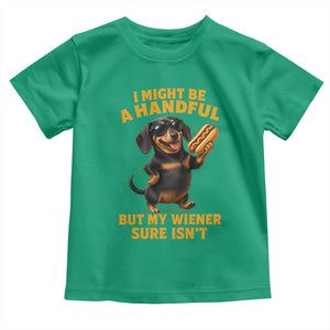 Funny Embarrassing Dachshund Toddler T Shirt Wiener Hot Dog Pun Crude Cringey Inappropriate Humor
