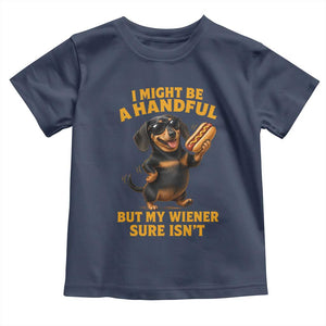 Funny Embarrassing Dachshund Toddler T Shirt Wiener Hot Dog Pun Crude Cringey Inappropriate Humor