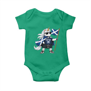 Funny Scotland Unicorn Baby Onesie Cool Scottish Unicorn with Kilt Flag Scotland Pride Football Fans