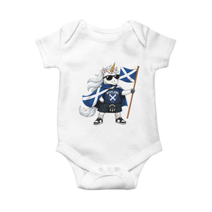 Funny Scotland Unicorn Baby Onesie Cool Scottish Unicorn with Kilt Flag Scotland Pride Football Fans