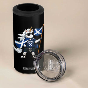 Funny Scotland Unicorn 4 in 1 Can Cooler Tumbler Cool Scottish Unicorn with Kilt Flag Scotland Pride Football Fans