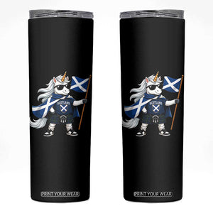 Funny Scotland Unicorn Skinny Tumbler Cool Scottish Unicorn with Kilt Flag Scotland Pride Football Fans