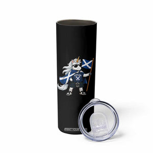 Funny Scotland Unicorn Skinny Tumbler Cool Scottish Unicorn with Kilt Flag Scotland Pride Football Fans