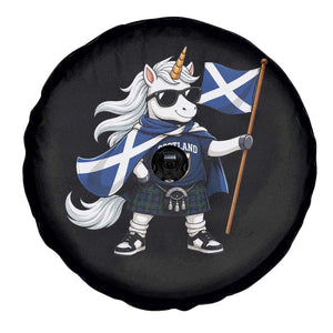 Funny Scotland Unicorn Spare Tire Cover Cool Scottish Unicorn with Kilt Flag Scotland Pride Football Fans
