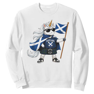 Funny Scotland Unicorn Sweatshirt Cool Scottish Unicorn with Kilt Flag Scotland Pride Football Fans