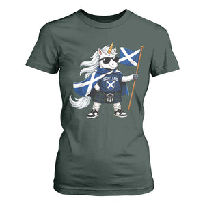 Funny Scotland Unicorn T Shirt For Women Cool Scottish Unicorn with Kilt Flag Scotland Pride Football Fans