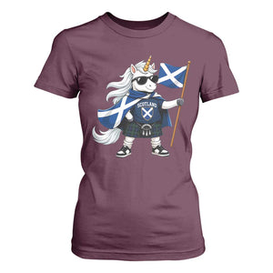 Funny Scotland Unicorn T Shirt For Women Cool Scottish Unicorn with Kilt Flag Scotland Pride Football Fans