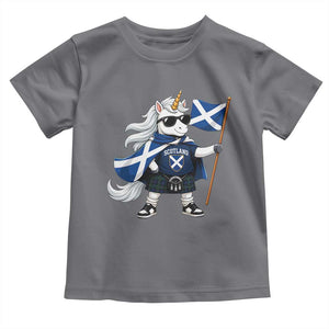 Funny Scotland Unicorn Toddler T Shirt Cool Scottish Unicorn with Kilt Flag Scotland Pride Football Fans