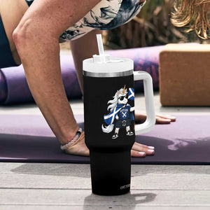 Funny Scotland Unicorn Tumbler With Handle Cool Scottish Unicorn with Kilt Flag Scotland Pride Football Fans