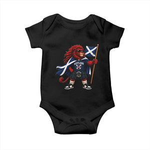 Proud Scotland Rampant Lion Baby Onesie Scottish Flag Red Lion Mascot with Kilt Football Fans