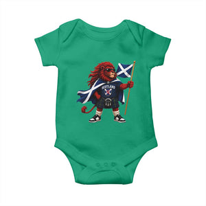 Proud Scotland Rampant Lion Baby Onesie Scottish Flag Red Lion Mascot with Kilt Football Fans