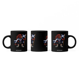 Proud Scotland Rampant Lion Coffee Mug Scottish Flag Red Lion Mascot with Kilt Football Fans
