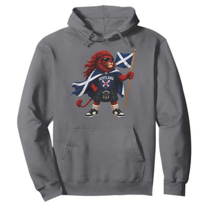 Proud Scotland Rampant Lion Hoodie Scottish Flag Red Lion Mascot with Kilt Football Fans