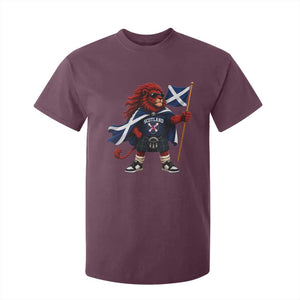 Proud Scotland Rampant Lion T Shirt For Kid Scottish Flag Red Lion Mascot with Kilt Football Fans