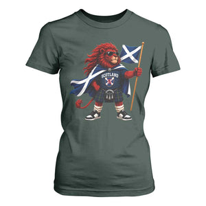 Proud Scotland Rampant Lion T Shirt For Women Scottish Flag Red Lion Mascot with Kilt Football Fans