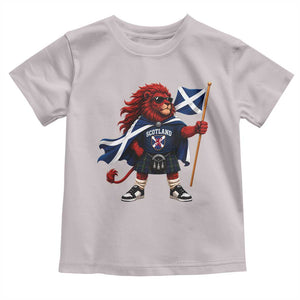 Proud Scotland Rampant Lion Toddler T Shirt Scottish Flag Red Lion Mascot with Kilt Football Fans