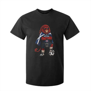 Scotland Rampant Lion Soccer Fan T Shirt For Kid Scottish Pride Red Lion in Kilt with Sunglasses Football