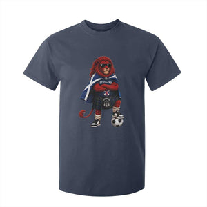 Scotland Rampant Lion Soccer Fan T Shirt For Kid Scottish Pride Red Lion in Kilt with Sunglasses Football