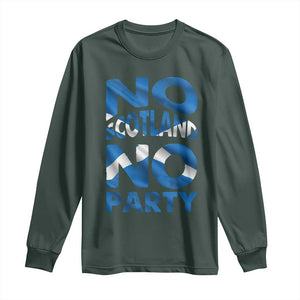 No Scotland No Party Scottish Long Sleeve Shirt Retro Scottish Banner Fan Scotland Flag