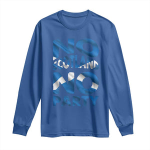 No Scotland No Party Scottish Long Sleeve Shirt Retro Scottish Banner Fan Scotland Flag
