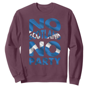 No Scotland No Party Scottish Sweatshirt Retro Scottish Banner Fan Scotland Flag