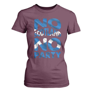 No Scotland No Party Scottish T Shirt For Women Retro Scottish Banner Fan Scotland Flag