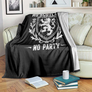 No Scotland No Party Scottish Flag Throw Blanket Retro Scotland Rampant Lion