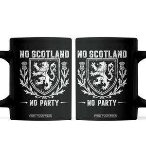 No Scotland No Party Scottish Flag Coffee Mug Retro Scotland Rampant Lion