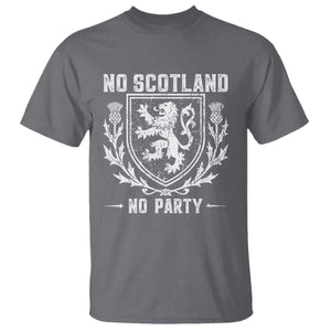 No Scotland No Party Scottish Flag T Shirt Retro Scotland Rampant Lion