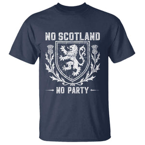 No Scotland No Party Scottish Flag T Shirt Retro Scotland Rampant Lion