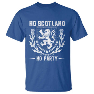 No Scotland No Party Scottish Flag T Shirt Retro Scotland Rampant Lion