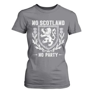 No Scotland No Party Scottish Flag T Shirt For Women Retro Scotland Rampant Lion