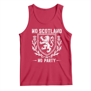 No Scotland No Party Scottish Flag Tank Top Retro Scotland Rampant Lion