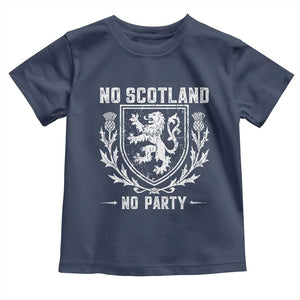 No Scotland No Party Scottish Flag Toddler T Shirt Retro Scotland Rampant Lion
