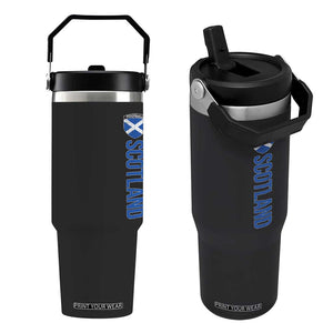 Scotland Soccer Flip Straw Tumbler Vintage SCOT Scottish Flag Graphic Football Fan
