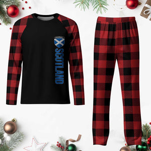 Scotland Soccer Plaid Pajama Set Vintage SCOT Scottish Flag Graphic Football Fan