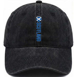 Scotland Soccer Washed Cotton Baseball Cap Vintage SCOT Scottish Flag Graphic Football Fan