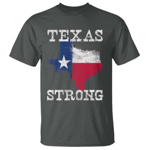 Strong Texas T Shirt Distressed Flag Texan Pride Flood Relief Disaster TS10 Dark Heather Print Your Wear