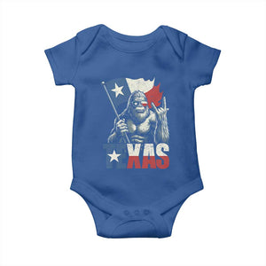 Bigfoot Texas Baby Onesie Sasquatch Loves Rock On Hand Texan Texas Flag TS10 Royal Blue Print Your Wear