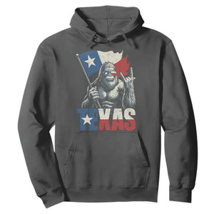 Bigfoot Texas Hoodie Sasquatch Loves Rock On Hand Texan Texas Flag TS10 Dark Heather Print Your Wear
