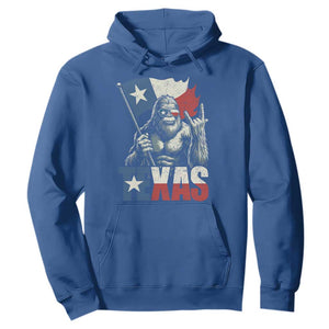 Bigfoot Texas Hoodie Sasquatch Loves Rock On Hand Texan Texas Flag TS10 Royal Blue Print Your Wear