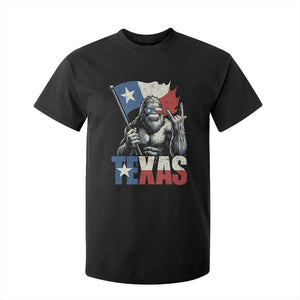 Bigfoot Texas T Shirt For Kid Sasquatch Loves Rock On Hand Texan Texas Flag TS10 Black Print Your Wear