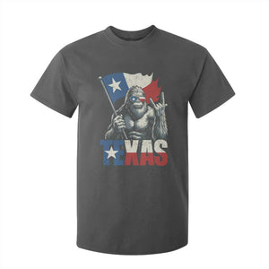 Bigfoot Texas T Shirt For Kid Sasquatch Loves Rock On Hand Texan Texas Flag TS10 Dark Heather Print Your Wear